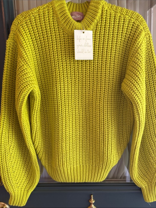 Show Me Your MuMu Sweaters - Show Me Your MuMu Lime Green Chunky Crewneck Sweater
